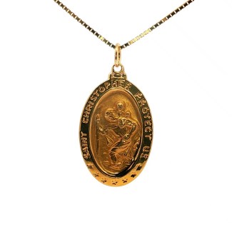 Estate 14k Yellow Gold St. Christopher Charm