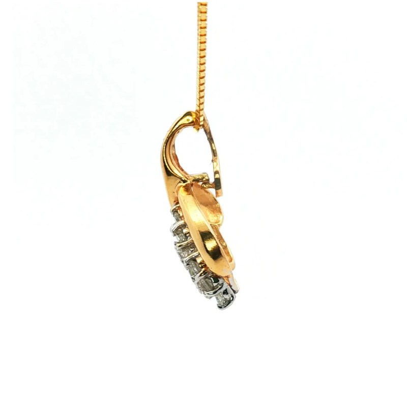Estate 14k Yellow Gold Diamond Omega Pendant