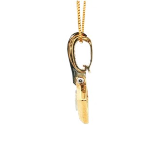 Estate 14k Yellow/White Omega Diamond Pendant