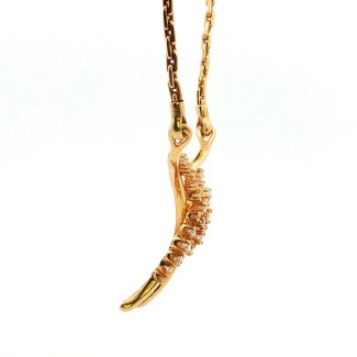 Estate 14k Yellow Gold Free-Form Style Diamond Necklace