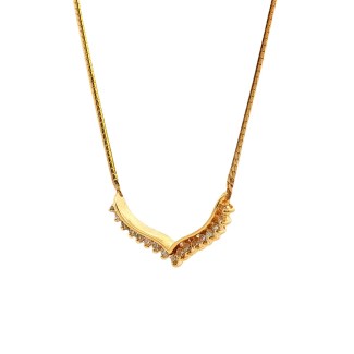 Estate 14k Yellow Gold Diamond Necklace