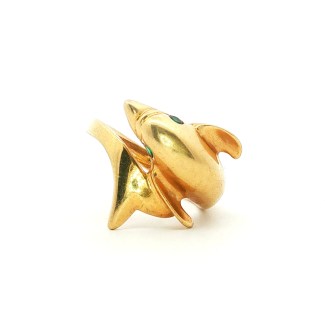 Estate 14k Yellow Gold Dolphin Ring