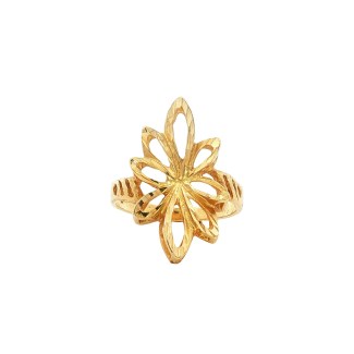 Estate 14k Yellow Gold Filigree Flower Ring