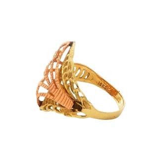 Estate 14k Yellow/Rose Gold Feathered Fashion Ring