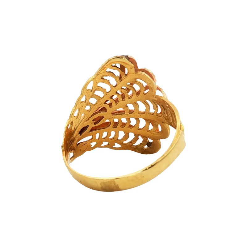 Estate 14k Yellow/Rose Gold Feathered Fashion Ring