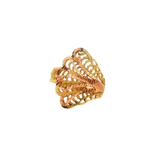 Estate 14k Yellow/Rose Gold Feathered Fashion Ring