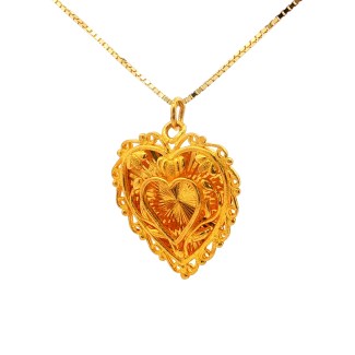 Estate 22k Yellow Gold 3D Heart