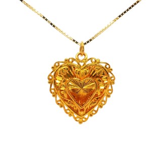 Estate 22k Yellow Gold 3D Heart