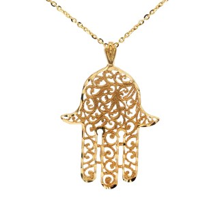 Estate 14k Yellow Gold Hamsa Hand