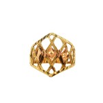 14k Yellow/ Rose Gold Filigree Shield Ring