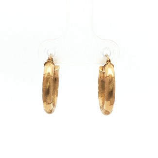 Estate 14k Yellow Gold Diamond-Cut Hoop Earrings