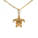 Estate 14k Yellow Gold Turtle Charm Pendant