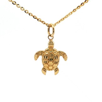 Estate 14k Yellow Gold Turtle Charm Pendant