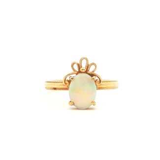 Estate 14k Yellow Gold Opal Ring