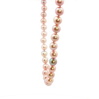 Estate Freshwater Pinkish Button Pearl Necklace
