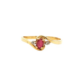 Estate 14k Yellow Gold Ruby Ring