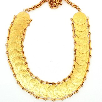 Estate 21-22k Yellow Gold Coin Necklace