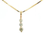 Estate 14k Yellow Gold Diamond Three-Stone Pendant