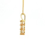 Estate 14k Yellow Gold Diamond Three-Stone Pendant