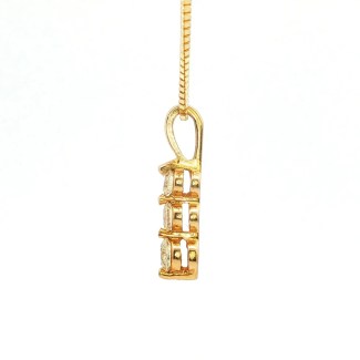 Estate 14k Yellow Gold Diamond Three-Stone Pendant