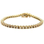 Estate 14k Yellow Gold Diamond Tennis Bracelet