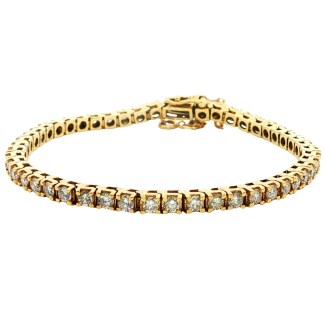 Estate 14k Yellow Gold Diamond Tennis Bracelet