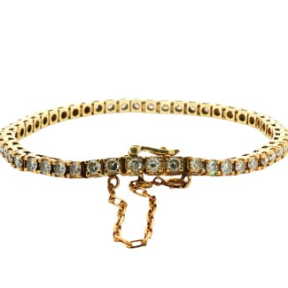 Estate 14k Yellow Gold Diamond Tennis Bracelet