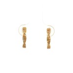 14k Yellow Gold Diamond Hoops Earrings