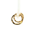 14k Yellow Gold Diamond Hoops Earrings