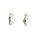 14k White Gold Twist Diamond Hoop Earrings (0.20ctw)