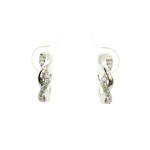 14k White Gold Twist Diamond Hoop Earrings (0.20ctw)