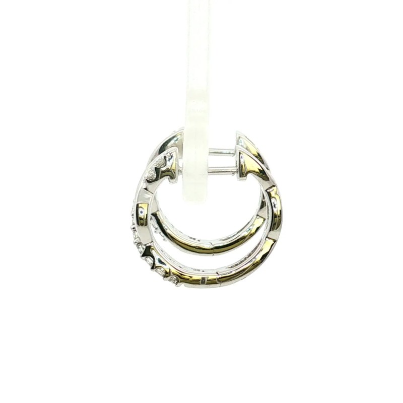14k White Gold Twist Diamond Hoop Earrings (0.20ctw)
