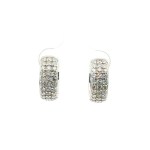 Sterling Silver Lab Grown Diamond Pave Hoop Earrings (1.50ctw)