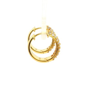 Sterling Silver Gold Plated Lab Grown Diamond Hoop Earrings (1.50ctw)