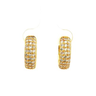 Sterling Silver Gold Plated Lab Grown Diamond Hoop Earrings (1.50ctw)