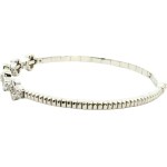 Sterling Silver Lab Diamond Classic Clover Flex Bangle (1.45ctw)