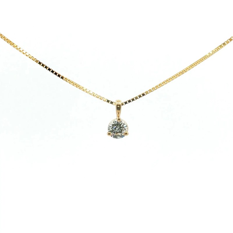 14k Yellow Gold Diamond Pendant