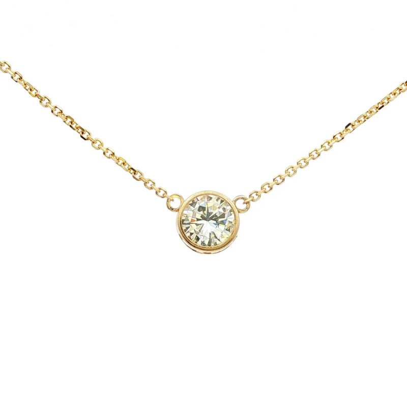 14k Yellow Gold Diamond Station Necklace (0.56 carat)
