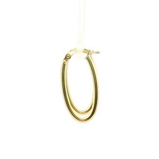14k Yellow Gold Oval Hoop Earrings