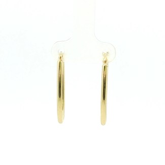 14k Yellow Gold Oval Hoop Earrings