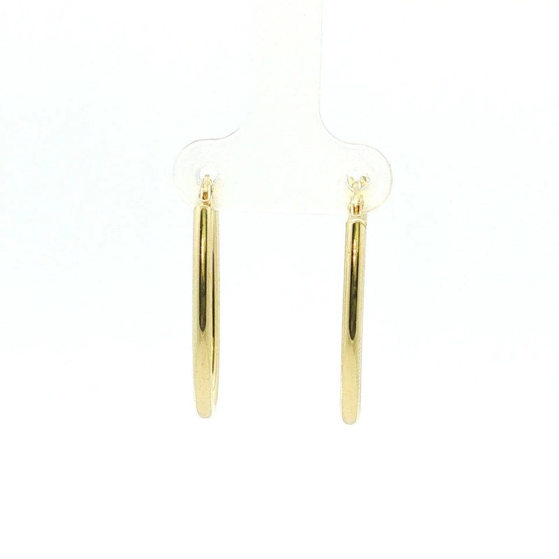 14k Yellow Gold Oval Hoop Earrings