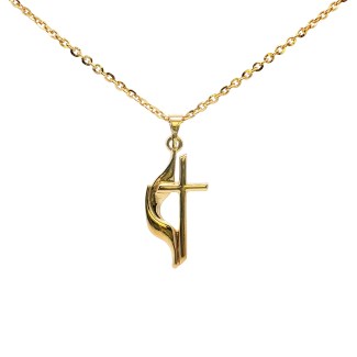 14k Yellow Gold Methodist Cross Pendant
