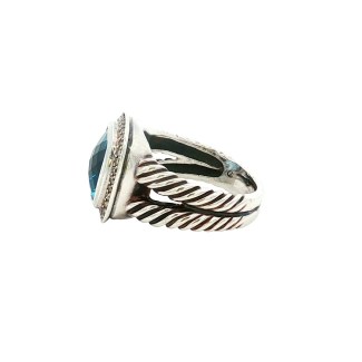 Designer Estate David Yurman Sterling Silver Albion Blue Topaz Ring