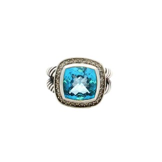 Designer Estate David Yurman Sterling Silver Albion Blue Topaz Ring