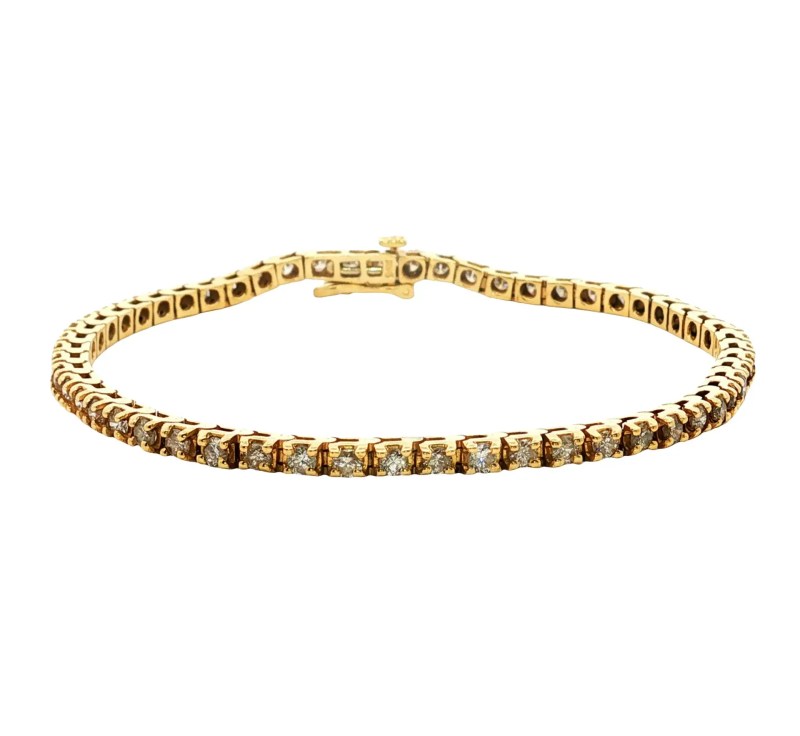 Estate 14k Yellow Gold Diamond Tennis Bracelet (2.50ctw)