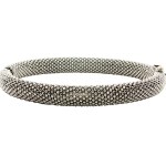 Estate 14k White Gold Mesh Bangle Bracelet