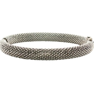 Estate 14k White Gold Mesh Bangle Bracelet
