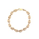 Estate 14k Yellow Gold Puffed Mariner Chain Bracelet