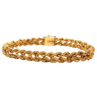 Estate 14k Yellow Gold Double Rope Bracelet