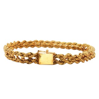 Estate 14k Yellow Gold Double Rope Bracelet